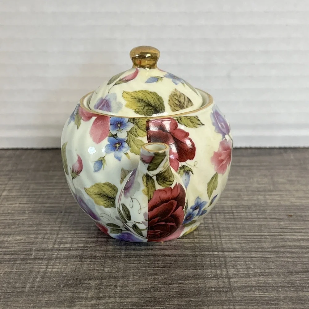 A Special Place Vintage‎ 2003 Mini Floral Tea Pot Rose Boho Cottage Decor Piece